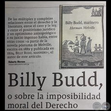 BILLY BUDD, O SOBRE LA IMPOSIBILIDAD MORAL DEL DERECHO - Por ROBERTO MORENO RODRÍGUEZ ALCALÁ - Domingo, 11 de Febrero de 2018